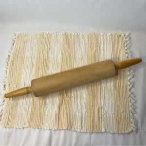 VTG FOLEY 18" MAPLE SOLID WOOD ROLLING PIN BALL BEARINGS USA SCRIPT SIGNED
